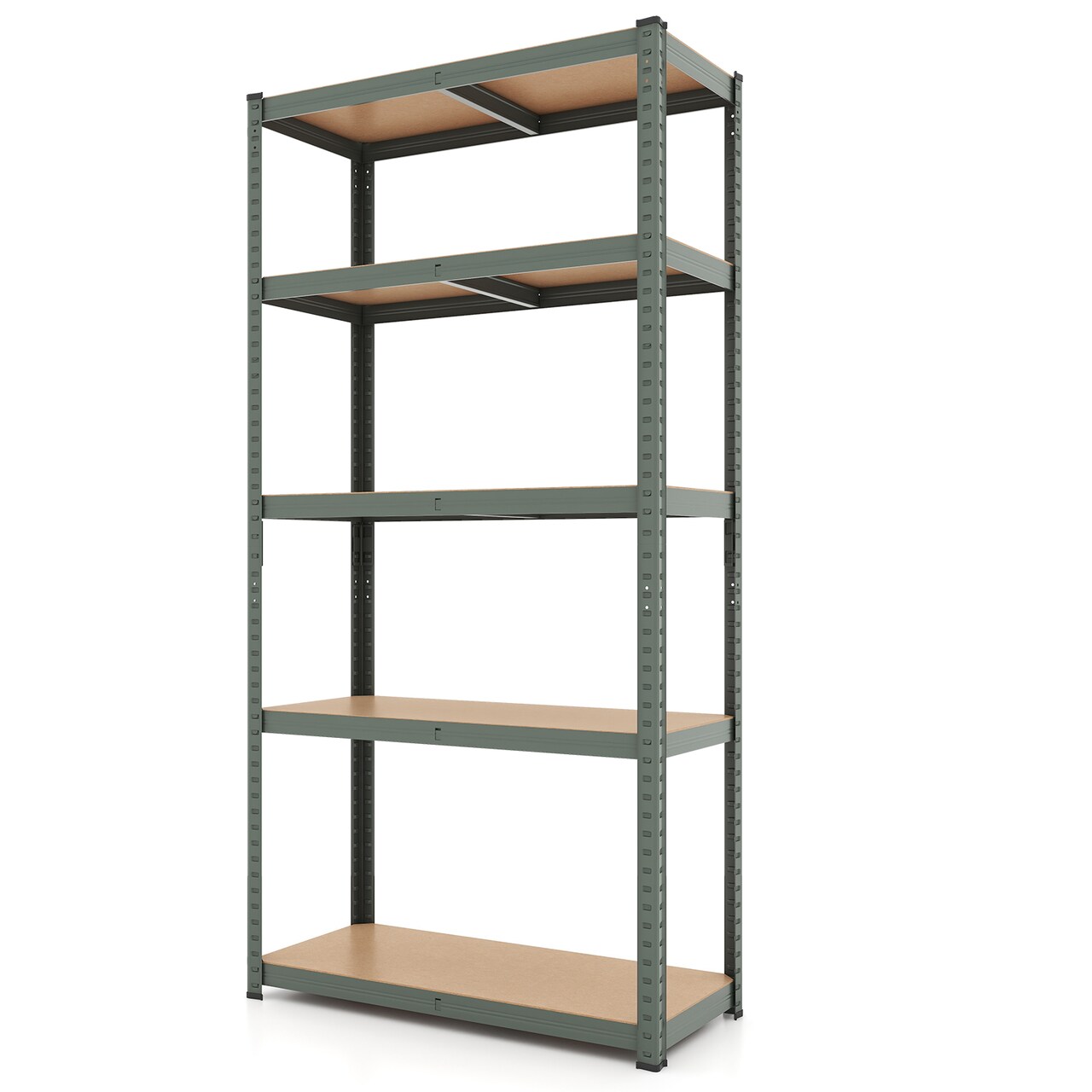 5-Tier Tall Freestanding Heavy Duty Metal Utility Rack with 5 Adjustable Shelves Suitable for Kitchens or Garage